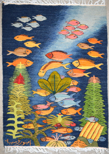 Arazzo pesce tropicale tessuto