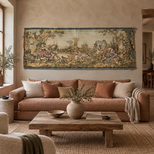 Arazzo pastorale francese con