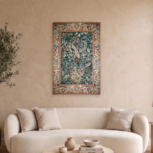 Arazzo pavone verdure - , da